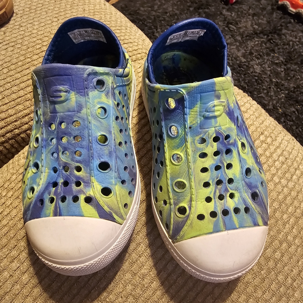 Skechers Kids Vibrant Blue and Green Sneakers